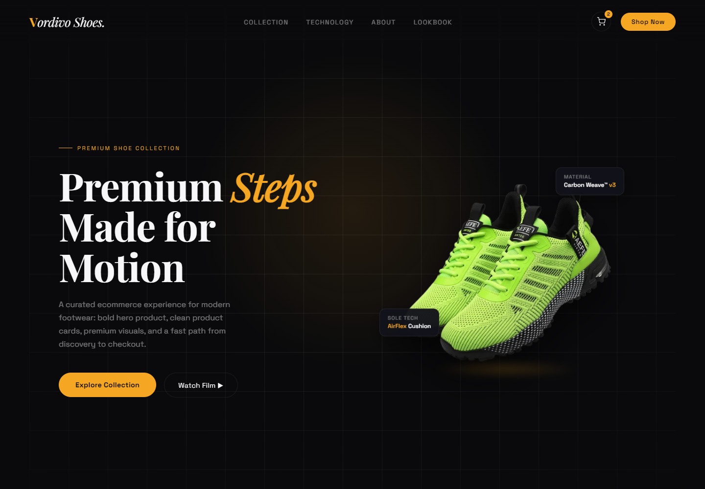 Vordivo Shoes Ecommerce screenshot